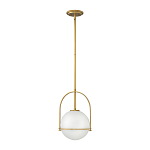 Подвесной светильник с белым плафоном в форме шара в арочной подвеске Hinkley варинант исполнения - 10 | Loft Concept в Краснодаре