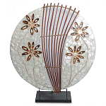 Настольная лампа из перламутра и дерева на подставке Indonesian Shell Flower варинант исполнения - 2 | Loft Concept в Краснодаре