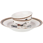 Сервиз обеденный из фарфора с изображением лошадей на 6 персон 23 предмета Porcelain Horse Set  варинант исполнения - 1 | Loft Concept в Краснодаре