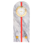 Часы погон МВД подарочные настольные из натурального камня Мрамор Military Clock варинант исполнения - 10 | Loft Concept в Краснодаре