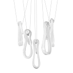 Подвесной светильник белого цвета с 6-ю изогнутыми плафонами Flow Loop варинант исполнения - 1 | Loft Concept в Краснодаре