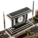 Настольный письменный набор с часами из природного камня обсидиана Team leader варинант исполнения - 5 | Loft Concept в Краснодаре