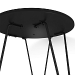 Стол журнальный с круглой столешницей из стекла на 3-х черных ножках Beige Marble варинант исполнения - 5 | Loft Concept в Краснодаре