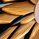 Зеркало-солнце в раме золотого и черного цвета Rays of Peace варинант исполнения - 2 | Loft Concept в Краснодаре