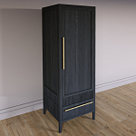 Узкий Шкаф Primo с 2 выдвижными ящиками Черный дуб варинант исполнения - 3 | Loft Concept в Краснодаре