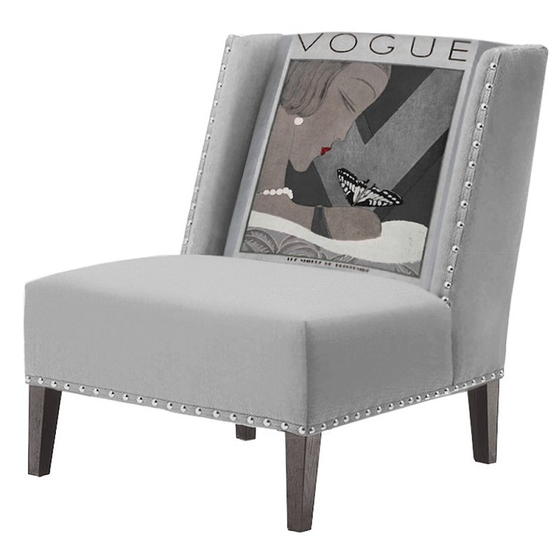 FUN Armchair  Vogui II Gray Дизайнерское кресло с цветным принтом Серый в Краснодаре | Loft Concept 