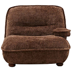 Кресло без подлокотников коричневое ну круглых деревянных ножках Loup Plush Armchair Brown варинант исполнения - 5 | Loft Concept в Краснодаре