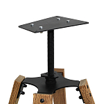 Барный стул со спинкой и мягкой обивкой с ромбами на 4-х деревянных ножках Бежевый Велюр Ava Charm варинант исполнения - 6 | Loft Concept в Краснодаре