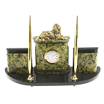 Настольный письменный набор из змеевика и бронзы с декором в виде льва Successful Leader варинант исполнения - 1 | Loft Concept в Краснодаре