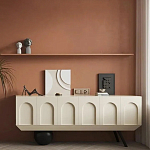 Дизайнерский комод с фактурным фасадом и чёрной ножкой в форме шара Samanta варинант исполнения - 4 | Loft Concept в Краснодаре