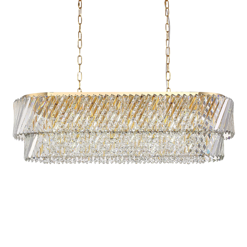 Люстра овальная в классическом обрамлении Light Connoisseurs Beauty Прозрачное Стекло Латунь в Краснодаре | Loft Concept 