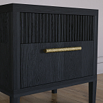 Прикроватная Тумбочка Primo с двумя ящиками Черный дуб варинант исполнения - 4 | Loft Concept в Краснодаре