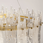 Люстра круглая с прозрачными стержнями разной длины Textured Glass Chandelier варинант исполнения - 7 | Loft Concept в Краснодаре