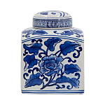 Ваза с крышкой в китайском стиле Oriental Blue & White Ornament Vases варинант исполнения - 2 | Loft Concept в Краснодаре