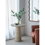 Столик приставной с круглой столешницей Textured Cream Table варинант исполнения - 7 | Loft Concept в Краснодаре