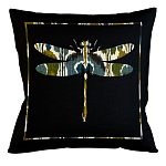 Подушка декоративная стрекоза сине-зелёный орнамент Ikat Pattern варинант исполнения - 1 | Loft Concept в Краснодаре