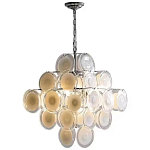 Люстра  с каскадом из круглых декоративных элементов  White Clear Glass Chandelier варинант исполнения - 1 | Loft Concept в Краснодаре