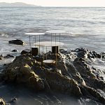 Дизайнерский круглый кофейный стол из металла с мраморным декором PANNA COTTA Coffee Table варинант исполнения - 2 | Loft Concept в Краснодаре