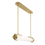 Подвесной светильник линейный золотого цвета с длинной цилиндрической стеклянной трубкой Eurofase варинант исполнения - 4 | Loft Concept в Краснодаре
