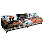 Большой Трехместный Диван с цветным принтом Qalakabusha Large Sofa варинант исполнения - 3 | Loft Concept в Краснодаре