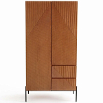 Шкаф с геометрическим рисунком на дверцах Anders Dark Wood варинант исполнения - 1 | Loft Concept в Краснодаре