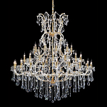 Люстра многоярусная с 53-мя лампочками и прозрачными хрустальными подвесками на основании золотого цвета Crystal lamps варинант исполнения - 1 | Loft Concept в Краснодаре