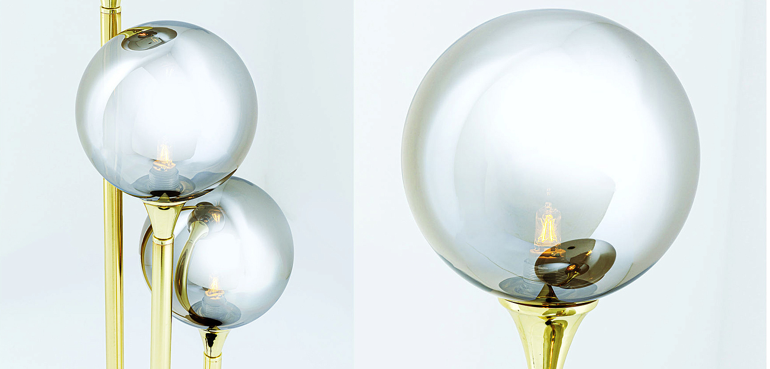 Настольная лампа Three Gray Transparent Balls Настольная лампа Three Gray Transparent Balls - Loft-Concept в Краснодаре