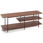 ТВ-тумба с полками из массива ореха Derick Wooden TV Stand варинант исполнения - 2 | Loft Concept в Краснодаре