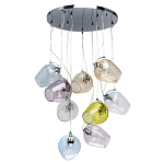 Люстра каскадная с 9-ю разноцветными стеклянными плафонами Kaleido варинант исполнения - 2 | Loft Concept в Краснодаре