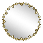 Зеркало круглое в фактурной золотистой раме из металла Mirror Golden Placer варинант исполнения - 1 | Loft Concept в Краснодаре