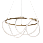 Люстра подвесная круглая золотого цвета с белыми изогнутыми световыми линиями Luke Lampco Tracer Lamp варинант исполнения - 1 | Loft Concept в Краснодаре