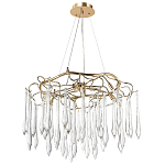 Люстра с хрустальными подвесками в виде капель Droplet Crystal Gold Chandelier 8 варинант исполнения - 2 | Loft Concept в Краснодаре