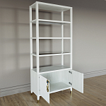 Стеллаж со стеклянными полками Elsa Dreams White варинант исполнения - 5 | Loft Concept в Краснодаре