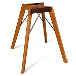 Стол обеденный с серой овальной столешницей из керамики на четырех деревянных ножках Gray Ceramics варинант исполнения - 9 | Loft Concept в Краснодаре