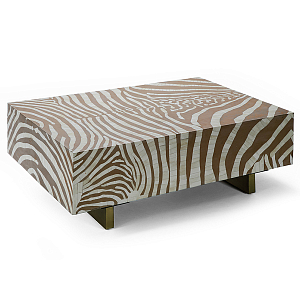 Кофейный стол Kenya Coffee Table Bone Inlay ZEBRA Beige 