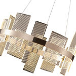 Люстра подвесная круглая с рифлёными прозрачными элементами и золотым основанием Aurea Vista варинант исполнения - 2 | Loft Concept в Краснодаре