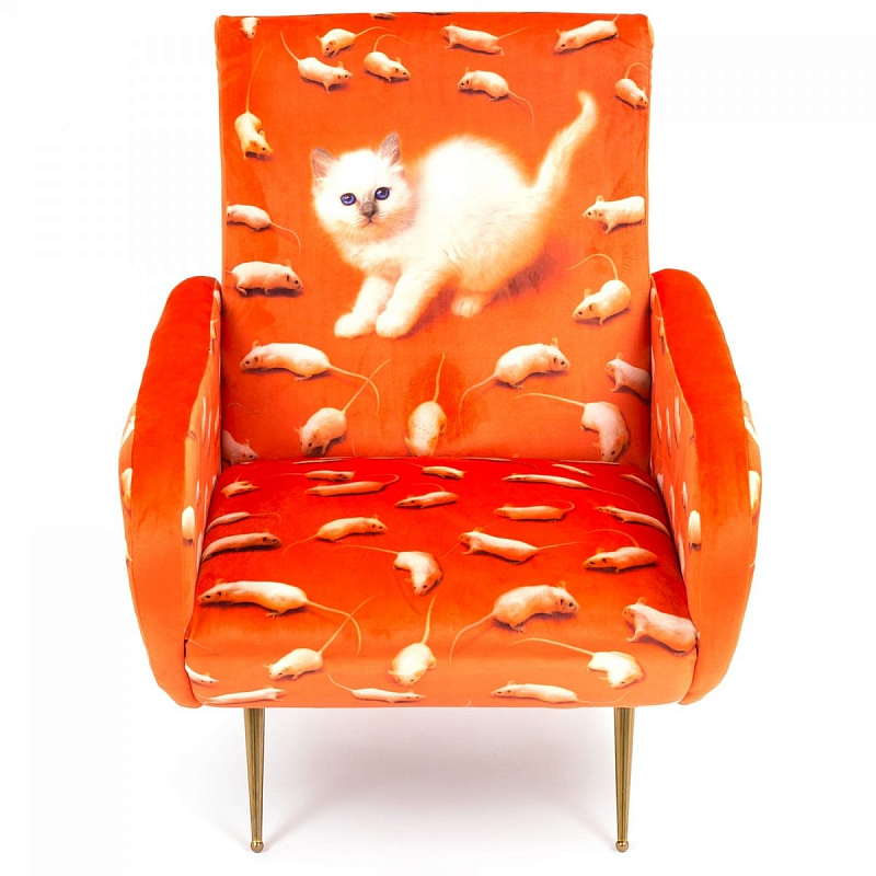 Кресло Seletti Armchair Kitten Оранжевый Латунь в Краснодаре | Loft Concept 