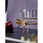 Чаша из прозрачного стекла на бронзовых ножках в виде стрекоз Eden Garden варинант исполнения - 4 | Loft Concept в Краснодаре