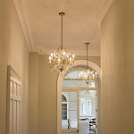 Люстра подвеная с 4-мя лампами и стеклянными подвесками в классическом стиле Feiss варинант исполнения - 2 | Loft Concept в Краснодаре