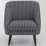Кресло с черно-белым принтом Pauley Black White Armchair варинант исполнения - 3 | Loft Concept в Краснодаре