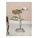 Столик приставной с тремя столешницами Тропические листья Tropical Forest gold варинант исполнения - 5 | Loft Concept в Краснодаре