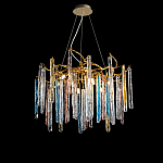 Люстра на подвесе с каркасом из металла и цветными подвесками из стекла Droplet Chandelier варинант исполнения - 3 | Loft Concept в Краснодаре