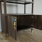 Стеллаж со стеклянными полками Elsa Dreams Walnut варинант исполнения - 5 | Loft Concept в Краснодаре