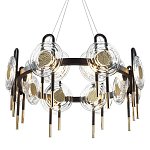 Люстра подвесная круглая черного цвета с круглыми прозрачными плафонами Virelia  варинант исполнения - 1 | Loft Concept в Краснодаре