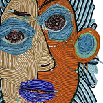 Арт-Объект плетеный из нитей Абстрактный портрет Joana Schneider  варинант исполнения - 1 | Loft Concept в Краснодаре