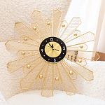 Часы настенные из металла в виде солнца с чёрным циферблатом Mirror Tower Clock варинант исполнения - 4 | Loft Concept в Краснодаре