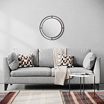 Настенное зеркало круглой формы в черной металлической раме BUBBLE MIRROR BLACK варинант исполнения - 3 | Loft Concept в Краснодаре