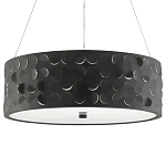 Люстра в форме цилиндра с чёрным фактурным абажуром Round Necklines варинант исполнения - 4 | Loft Concept в Краснодаре