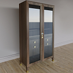 Дизайнерский шкаф витрина Elsa Dreams Walnut с 4-мя ящиками варинант исполнения - 3 | Loft Concept в Краснодаре