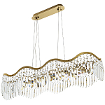 Линейная люстра с подвесками из хрусталя Ludivine Linear Chandelier варинант исполнения - 1 | Loft Concept в Краснодаре
